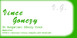 vince gonczy business card