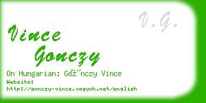 vince gonczy business card